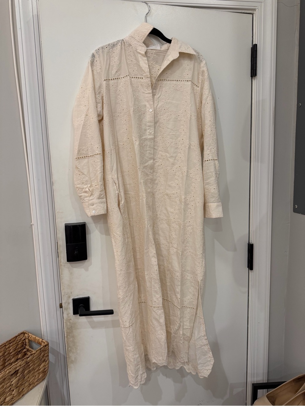 Tuckernuck Cream Eyelet Button-Front Maxi Dress